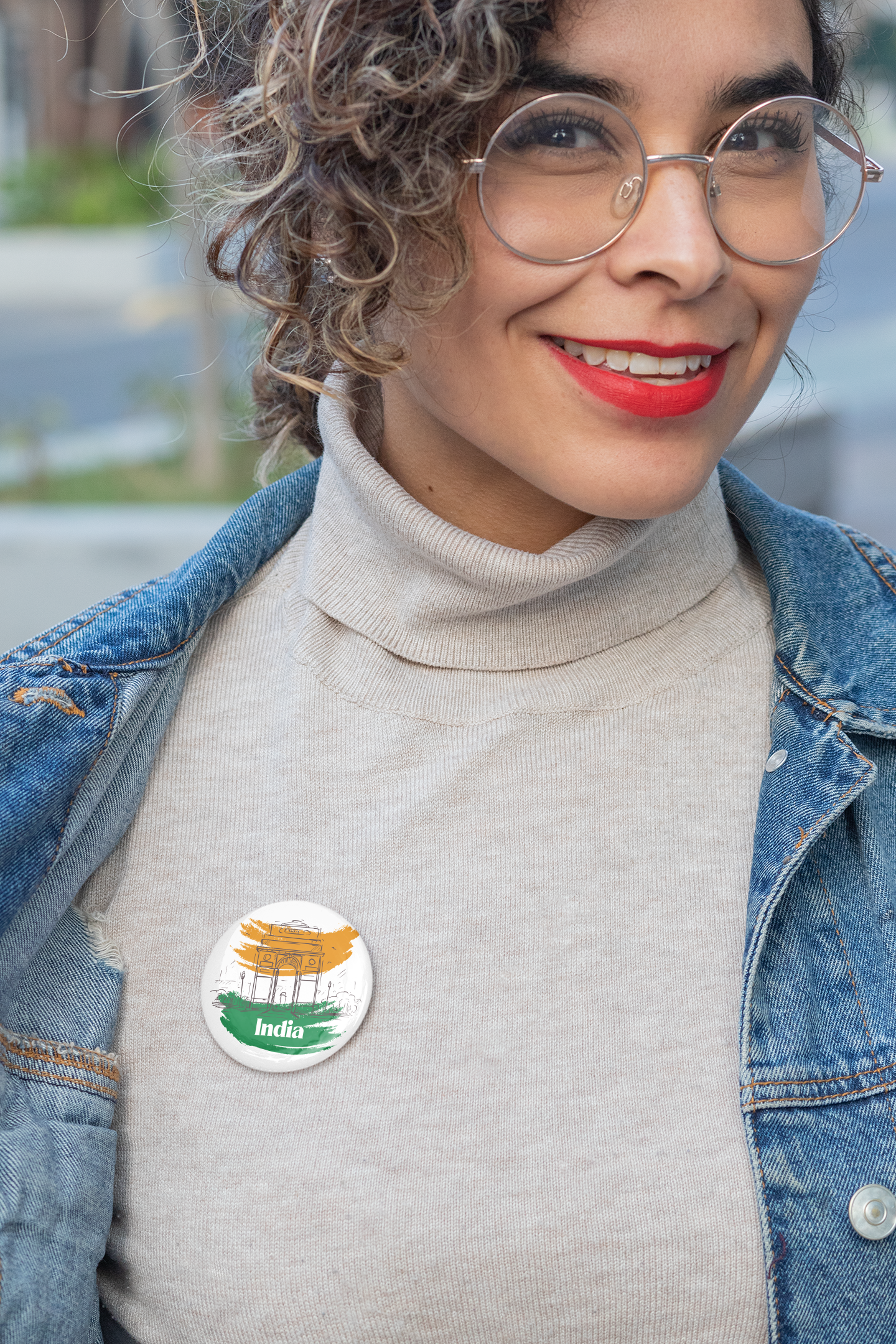 India: Independence Day Pin Button Badge