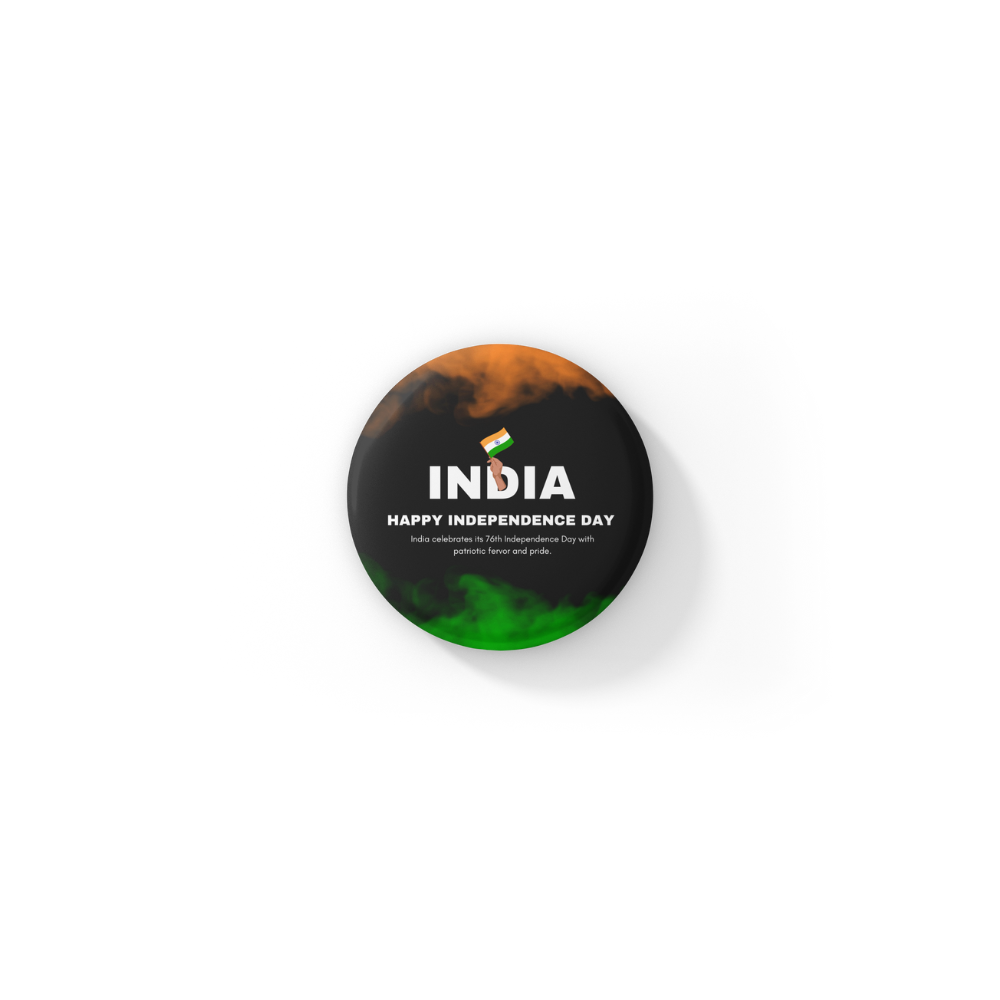 Indian Independence Day Pin Button Badge
