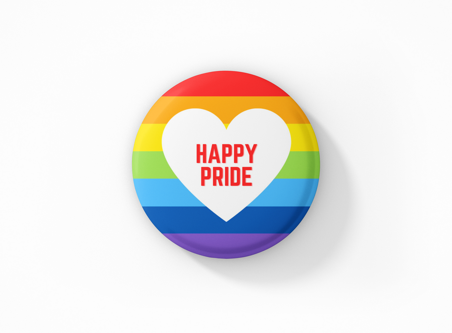 Pride Flag LGBTQ Round Button Pin Badge Pack of 1