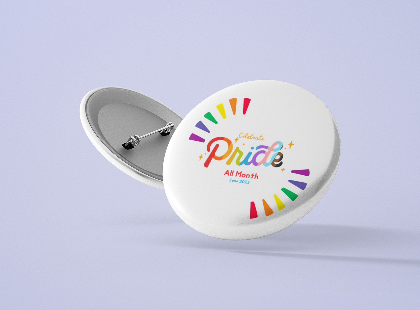 Pride 2023 LGBTQ Round Button Pin Badge Pack of 1