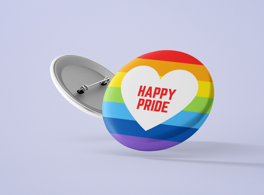 Pride Flag LGBTQ Round Button Pin Badge Pack of 1