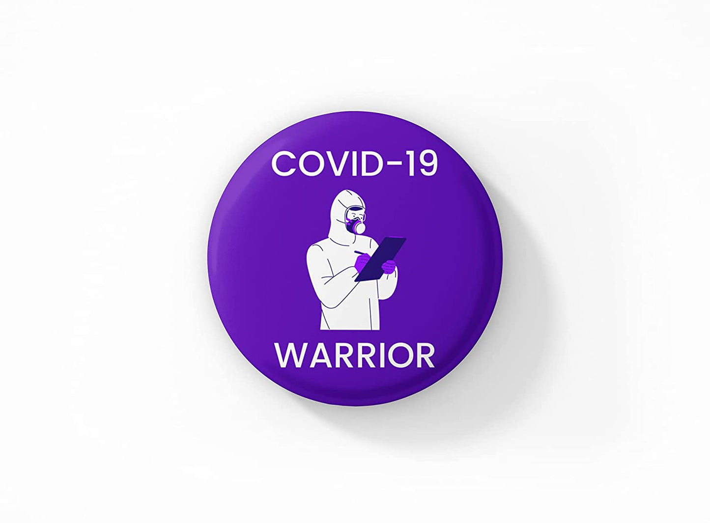 COVID Warrior Purple Pin Badge Button Pack of 1