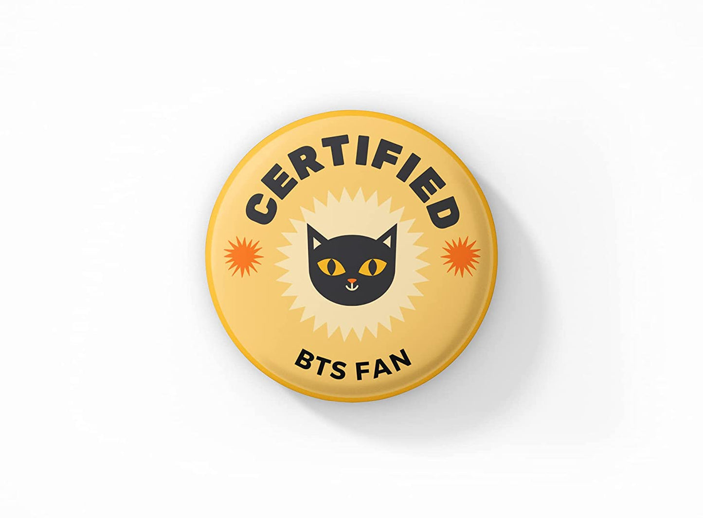 Certified BTS Army Pin Button Badge Orange Pack of 1