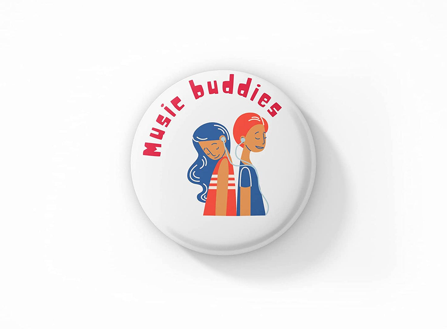 Music Buddies Pin Button Badge White Pack of 1