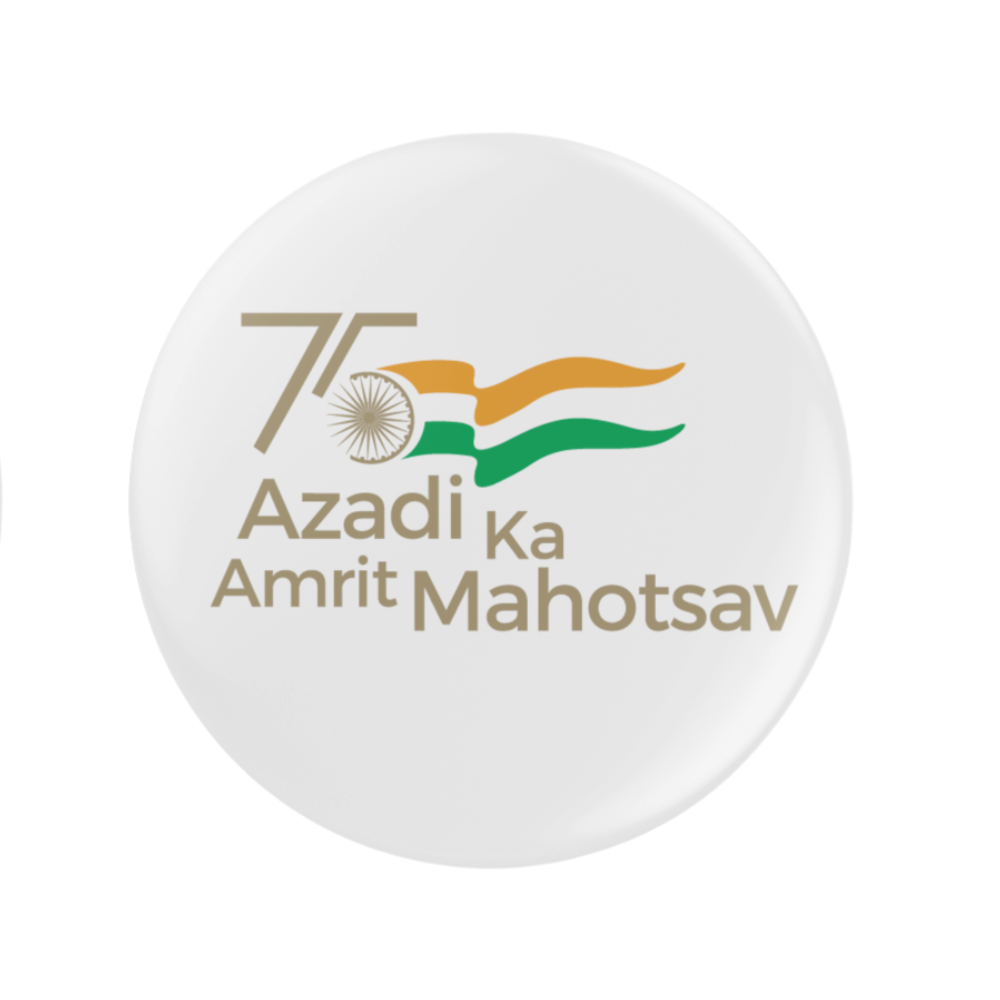 Independence Day Pin Button Badge (Azadi Ka Amrit Mohotsav pin Badge) English- Pack of 10