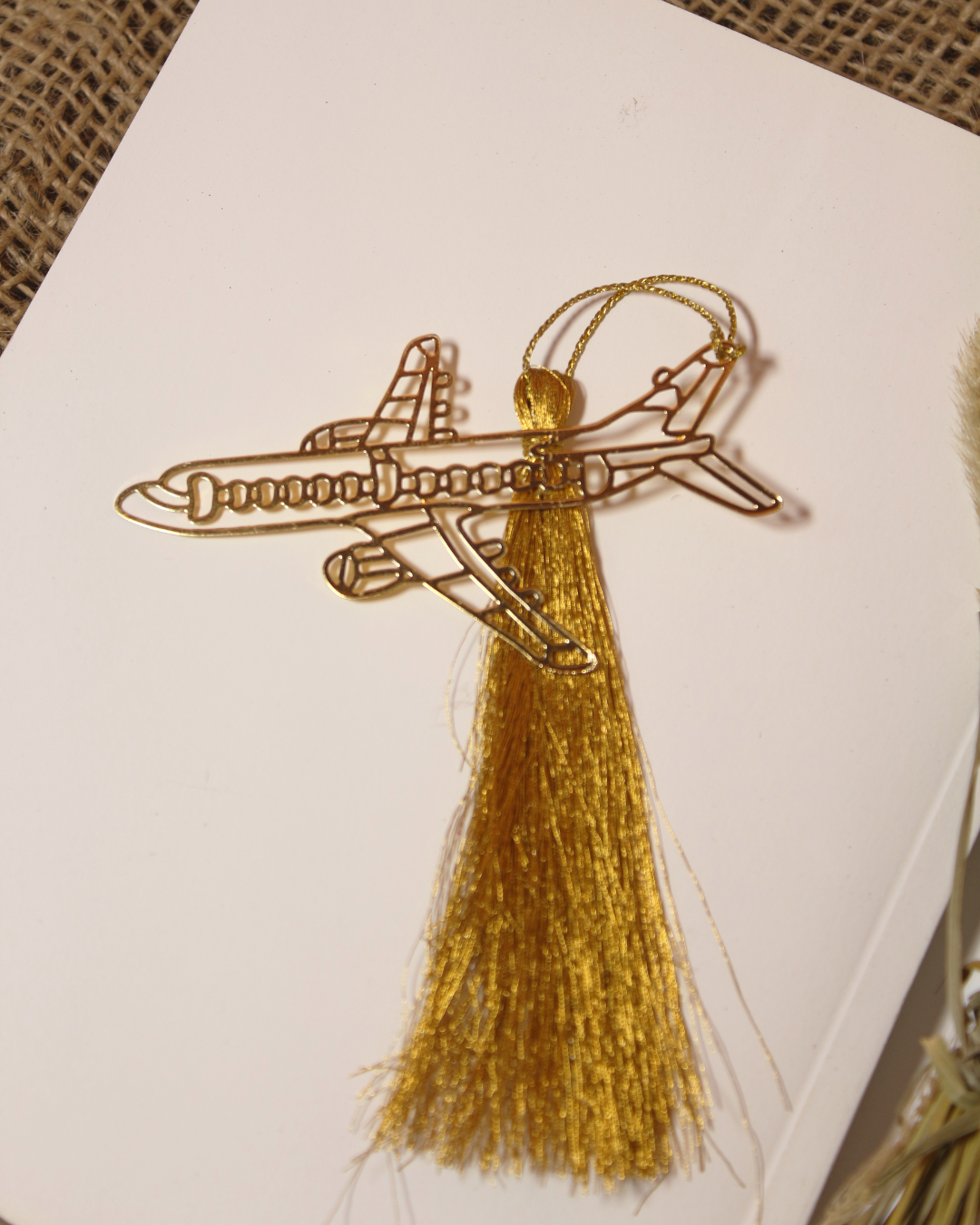 Airplane Brass Bookmark