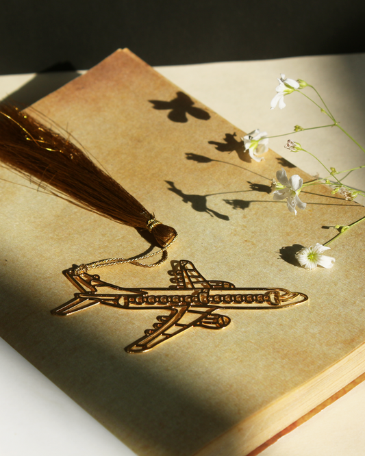 Airplane Brass Bookmark