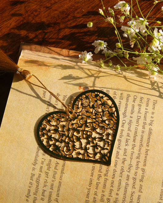 Heart Brass Bookmark