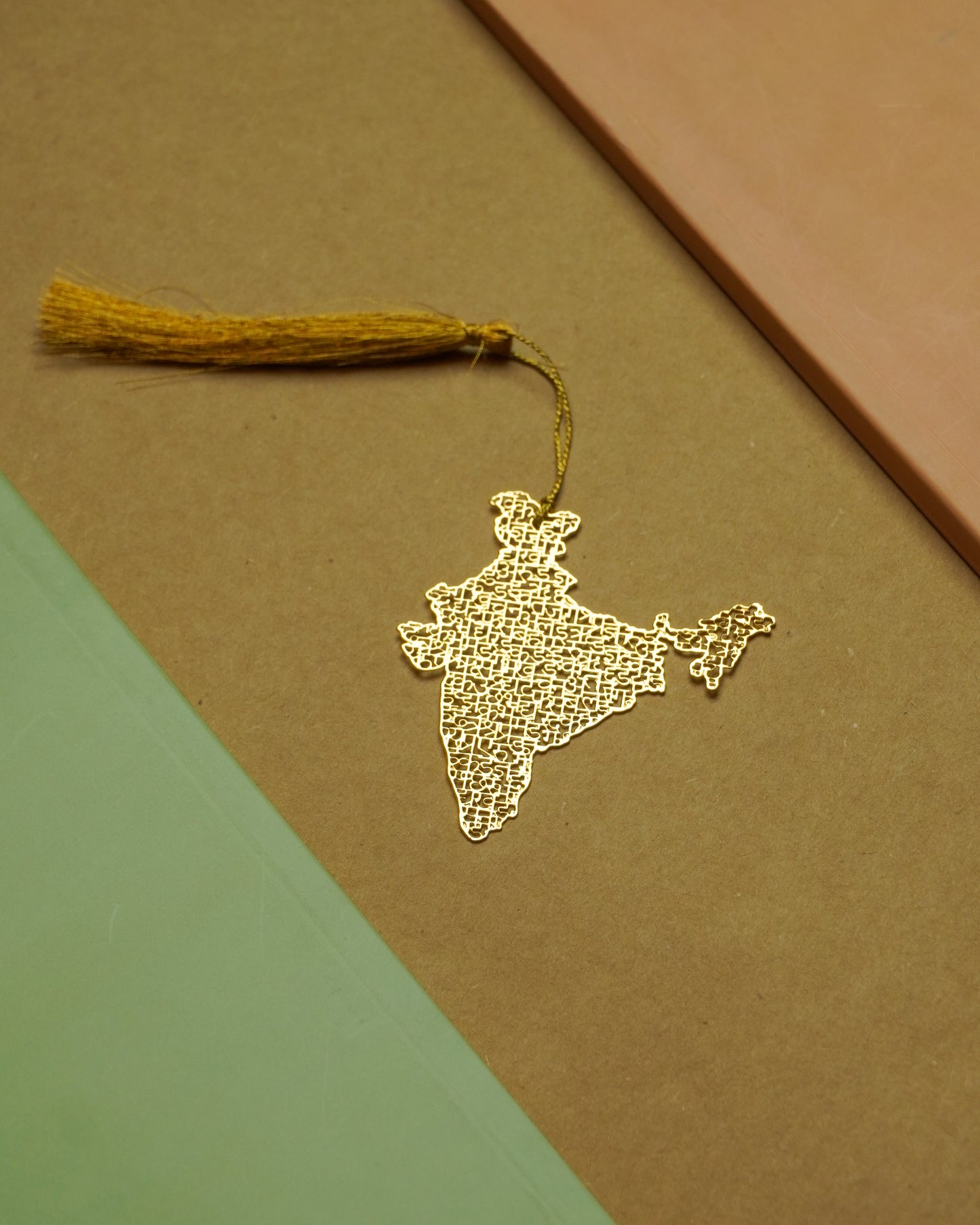 Indian Map Brass Bookmark