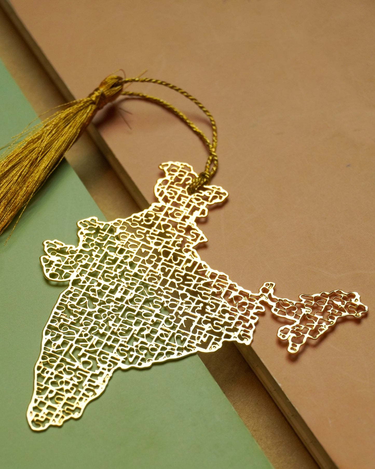 Indian Map Brass Bookmark
