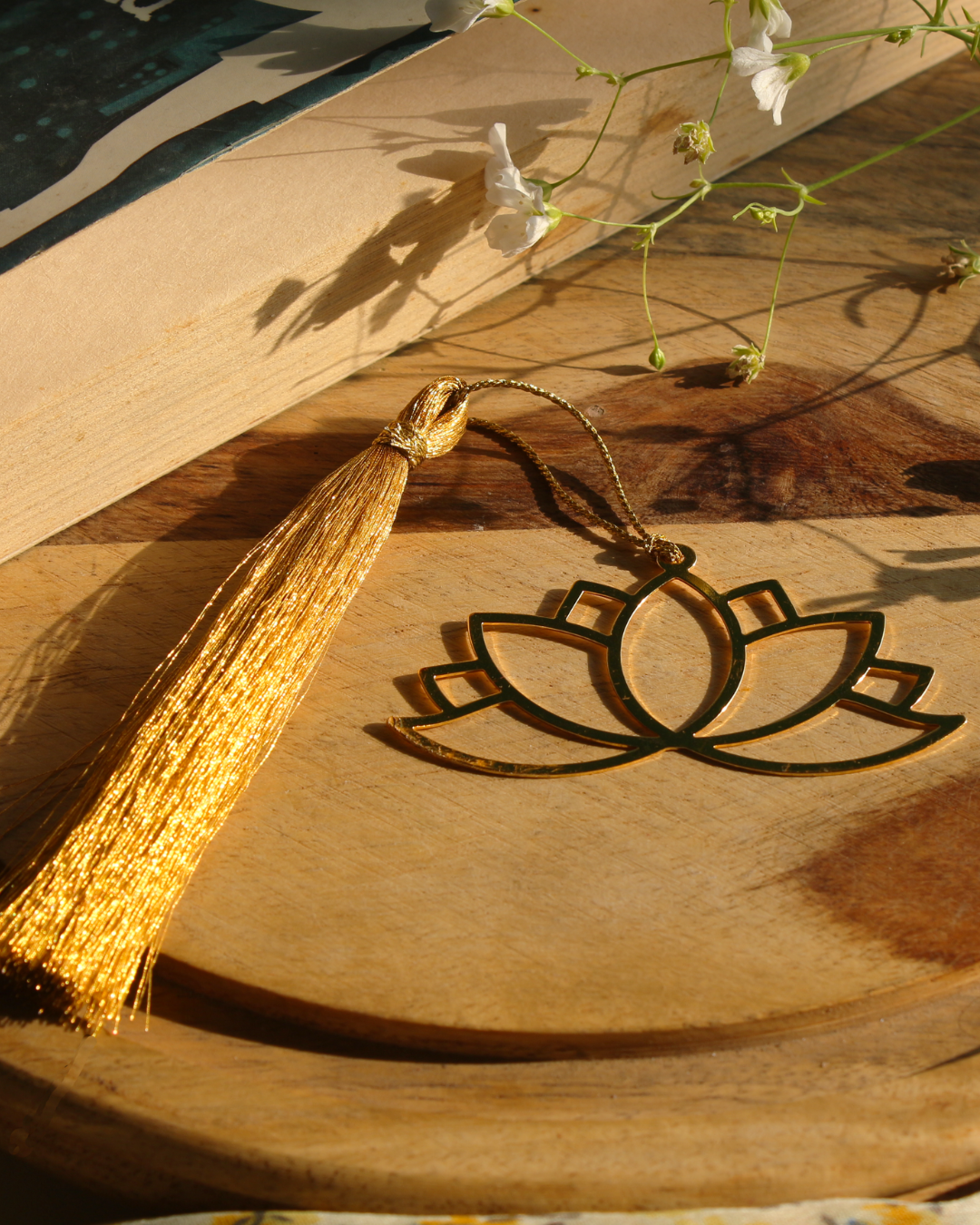 Lotus Brass Bookmark