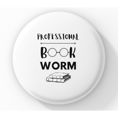 Professional Bookworm Pin Button Badge