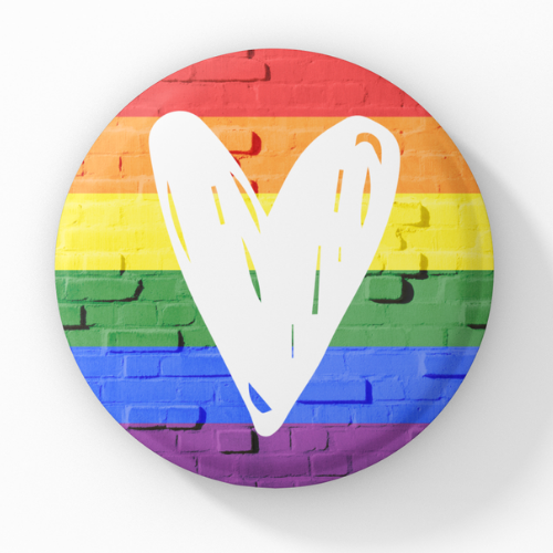 Rainbow heart Pin Button Badge