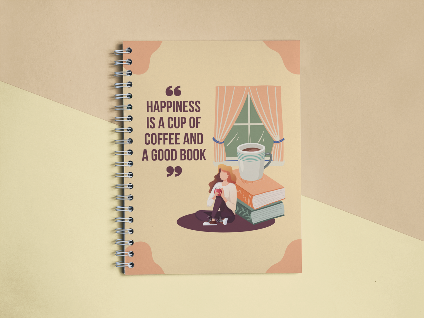 Happiness is a cup of coffee and a good book Notebook