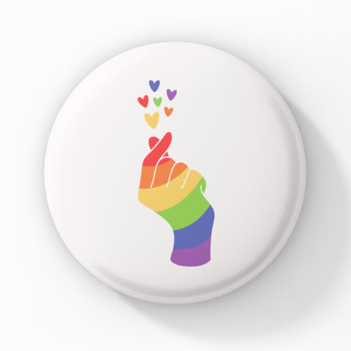 Rainbow hand Pin Button Badge