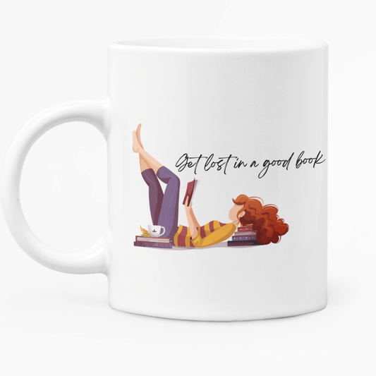 Get lost in a good book Coffee Mug White