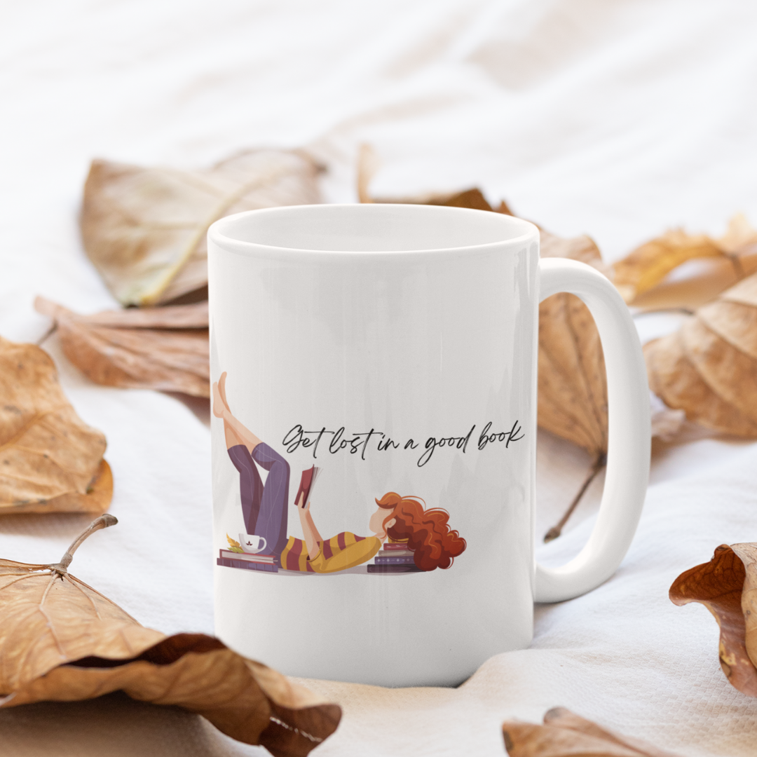 Get lost in a good book Coffee Mug White