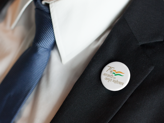 Independence Day 2022 Pin Button Badge (Azadi Ka Amrit Mohotsav Badge) Hindi- Pack of 10
