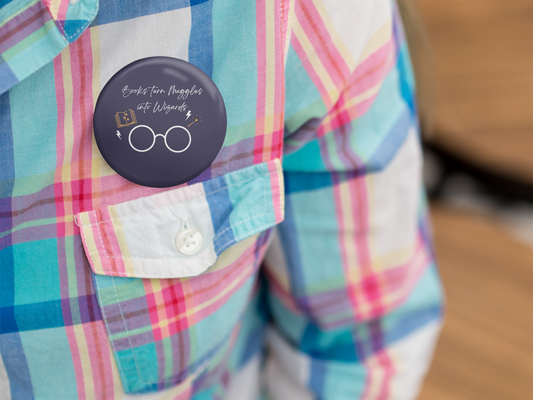 Books turn muggles into wizards Pin Button Badge