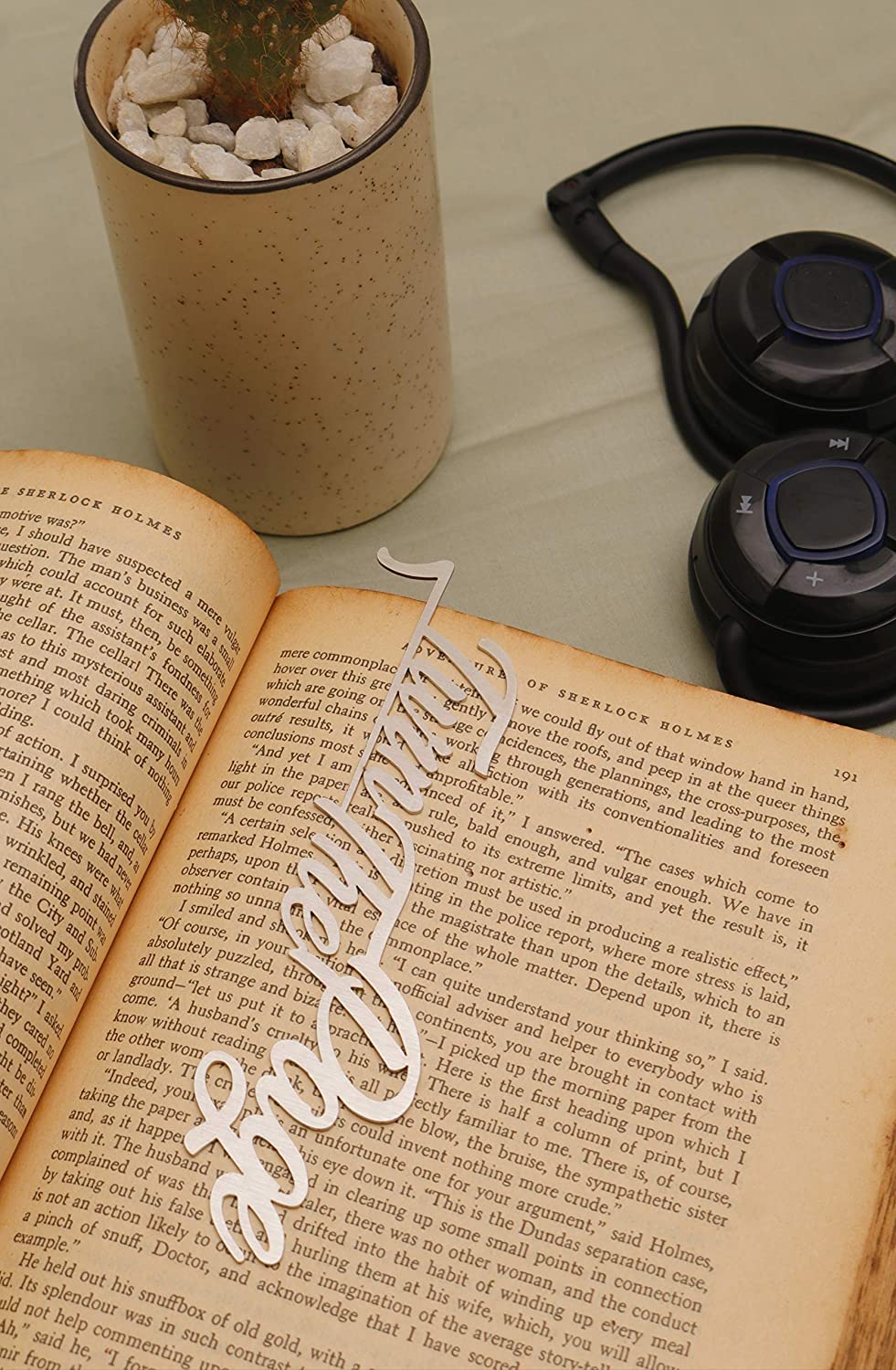 "Turn the Page" Stainless Steel Metal Bookmark